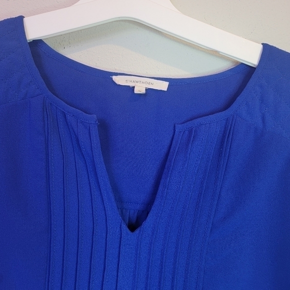 41 Hawthorn Cobalt Blue Quilted Puff Peasant Blouse Size Medium - Picture 5 of 8